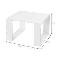 Table basse 65x65x40 cm Blanc ML-Design pas cher