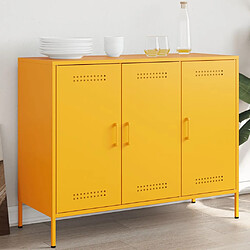 vidaXL Buffet jaune moutarde 100,5x39x79 cm acier