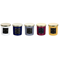 The Home Deco Factory Bougie parfumée couvercle en métal Fragrance 9 cm (Lot de 5).