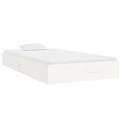 Avis vidaXL Cadre de lit sans matelas blanc bois massif 90x200 cm