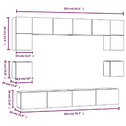 vidaXL Ensemble de meubles TV 8 pcs Gris béton Bois d'ingénierie pas cher