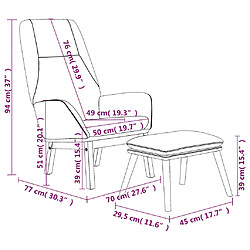 Acheter vidaXL Chaise de relaxation avec repose-pied Jaune moutarde Tissu