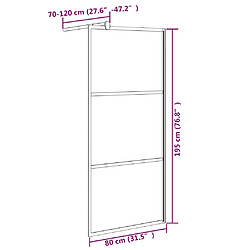 vidaXL Paroi de douche 80x195 cm Verre ESG foncé Noir pas cher