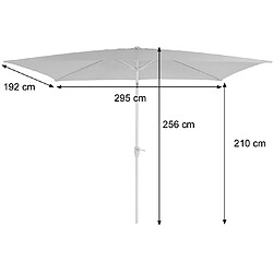 Decoshop26 Parasol de jardin 2x3m rectangulaire inclinable polyester/aluminium 4,5kg anthracite 04_0003889