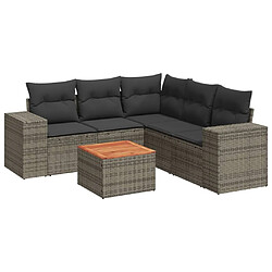 Maison Chic Salon de jardin 6 pcs avec coussins | Ensemble de Table et chaises | Mobilier d'Extérieur gris résine tressée -GKD83989