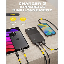 Acheter SANAG | 10 - Batterie Externe Pour Smartphone 10000 Mah, 1 Port Usb-C (Entrée & Sortie), 2 Ports Usb-A (Sortie), 18W Ultra Fast Power Pour Tous Les Smartphones.