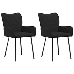 vidaXL Chaises à manger lot de 2 noir tissu