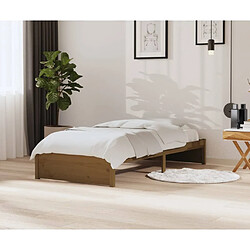 vidaXL Cadre de lit sans matelas marron miel bois massif 90x200 cm