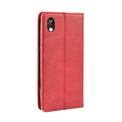 Avis Wewoo Housse Coque Boucle magnétique rétro Crazy Horse Texture en cuir à rabat horizontal pour Huawei Y5 2019avec support et fentes cartes et cadre photo rouge