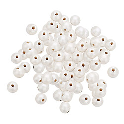 Avis 100 pièces de perles en bois peint blanc perle entretoise perles fabrication de bijoux 8mm