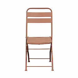 Mes Lot de 2 chaises de jardin pliables en métal terracotta - BACA