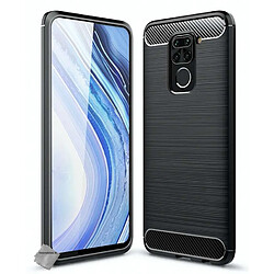 Htdmobiles Coque silicone gel carbone pour Xiaomi Redmi Note 9 + film ecran - NOIR