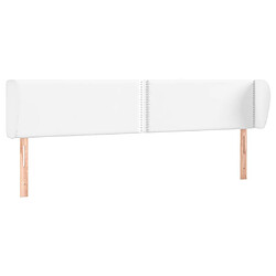 Maison Chic Tête de lit scandinave avec oreilles,meuble de chambre Blanc 183x23x78/88 cm Similicuir -MN68692