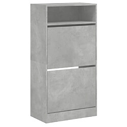 Avis vidaXL Armoire à chaussures gris béton 60x34x116 cm bois d'ingénierie