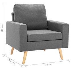 vidaXL Fauteuil gris foncé tissu pas cher