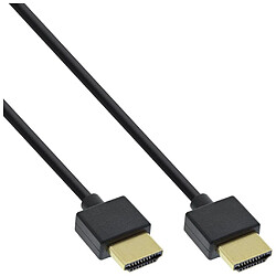 NEDIS Câble HDMI haute vitesse InLine® avec Ethernet de type A à A mâle super mince noir / or de 1,8 m