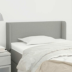 Maison Chic Tête de lit scandinave avec oreilles,meuble de chambre Gris clair 93x16x78/88 cm Tissu -MN53103