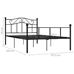 vidaXL Cadre de lit sans matelas noir métal 120x200 cm pas cher