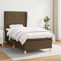 Maison Chic Structures de lit + matelas,Lit à sommier tapissier avec matelas Marron foncé 90x190 cm -MN88082