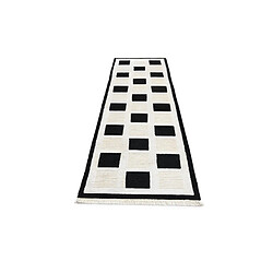 Avis Vidal Tapis de couloir en laine 302x84 blanc Darya