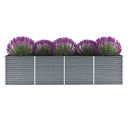 Maison Chic Jardinière,Lit surélevé de jardin - Bac à fleurs - pot de fleur Acier galvanisé 320x80x77 cm Gris -GKD50718