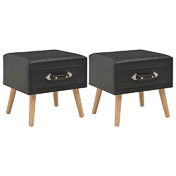 Maison Chic Lot de 2 Tables de chevet - Tables de Nuit Noir 40x35x40 cm Similicuir