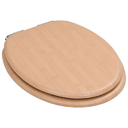 Avis Helloshop26 Siège de toilette abattant MDF Couvercle à fermeture en douceur bambou 02_0002896