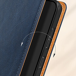 Acheter Avizar Housse Portefeuille pour Samsung Galaxy S24 Cuir Véritable Bleu Nuit