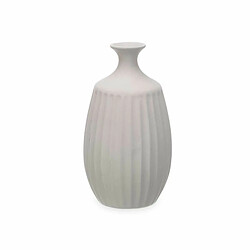 Gift Decor Vase Gris Céramique 21 x 39 x 21 cm (2 Unités) Rayures