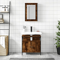 Avis ComfortXL Ensemble De Meubles De Salle De Bain 2 Pièces Chêne Fumé