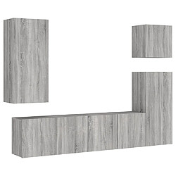 vidaXL Unités murales TV 5 pcs sonoma gris bois d'ingénierie