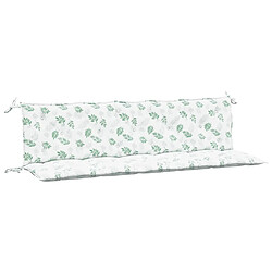 vidaXL Coussins de banc jardin lot de 2 motif de feuilles tissu Oxford