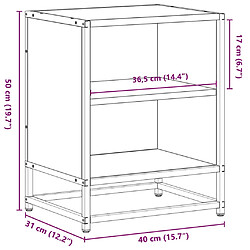 vidaXL Tables de chevet 2 pcs sonoma gris bois d'ingénierie et métal pas cher