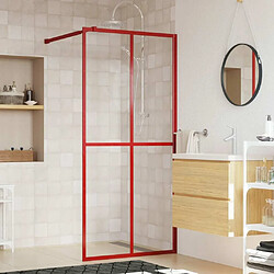 Maison Chic Paroi de douche | Écran de douche | Cloison de douche avec verre ESG transparent rouge 80x195 cm -GKD74912