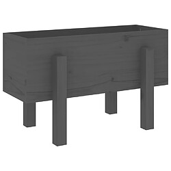 vidaXL Jardinière gris 62x30x38 cm bois massif de pin