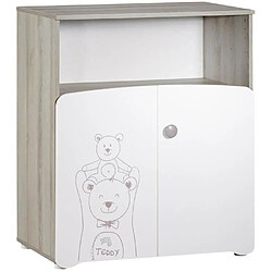 Avis Baby Price Chambre bébé trio Teddy: lit 120x60, commode a langer et armoire - Babyprice - Blanc