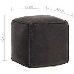 Avis vidaXL Pouf velours de coton 40x40x40 cm anthracite