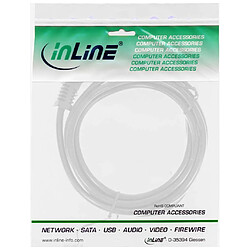 Câble réseau, InLine®, antichocs anguleux sur prise dispositifs froids, 3m, blanc