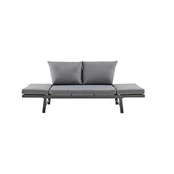 Vente-Unique Banquette multifonctions en alumium avec coussins - 2 personnes - Gris fonce