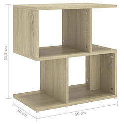 vidaXL Tables de chevet 2pcs chêne sonoma 50x30x51,5cm bois ingénierie pas cher