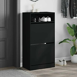 Avis Maison Chic Armoire à chaussures | Meuble de rangement à chaussures Meuble d'Entrée noir 60x34x116 cm bois d'ingénierie -MN78642