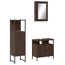 ComfortXL Ensemble De Meubles De Salle De Bain 3 Pièces Chêne Marron