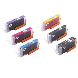 vhbw 6x cartouches d'encre pour Canon Pixma TR7550, TR8550, TS6140, TS6150, TS6151, TS6250, TS6251, TS705, TS8150, TS8151