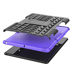 Wewoo Housse Étui Coque Pour iPad 10,2 pouces Texture des pneus TPU + PC Antichoc avec support Violet pas cher