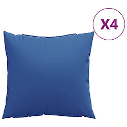 vidaXL Coussins de canapé 4 pcs bleu royal 50x50 cm tissu