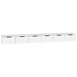 vidaXL Armoires murales 2 pcs Blanc brillant 102x30x20 cm