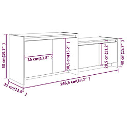 vidaXL Meuble TV gris béton 146,5x35x50 cm bois d'ingénierie pas cher