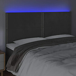 Avis Maison Chic Tête de lit scandinave à LED,meuble de chambre Gris foncé 180x5x118/128 cm Velours -MN75115