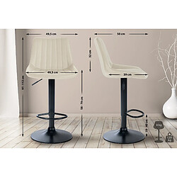 Non Lot de 2 tabourets de bar Toni simili cuir noir