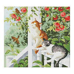 Artisanat Estampillé Kit De Point De Croix-chat 2 Chats 14CT